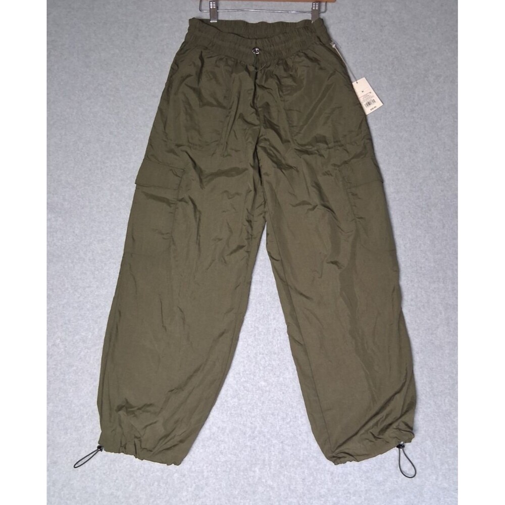 NWT A New Day Windbreaker Parachute Cargo Utility Jogger Pants M Y2K Olive Green